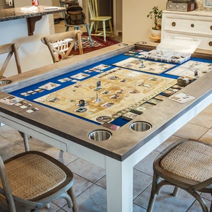 Rustic Farmhouse Board Game Table With Drawers