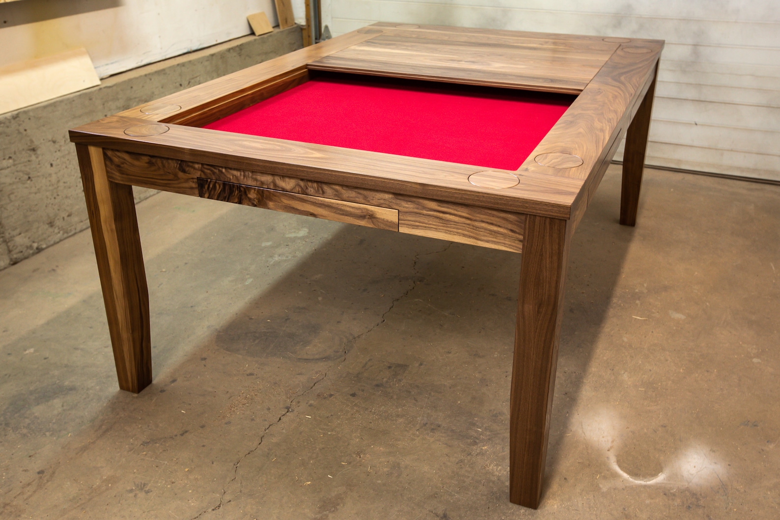 Walnut Board Game Table With Six Felt Lined Drawers | Etsy