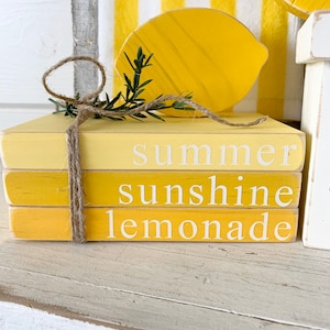 Mini Summer, Sunshine, & Lemonade Stacked Books