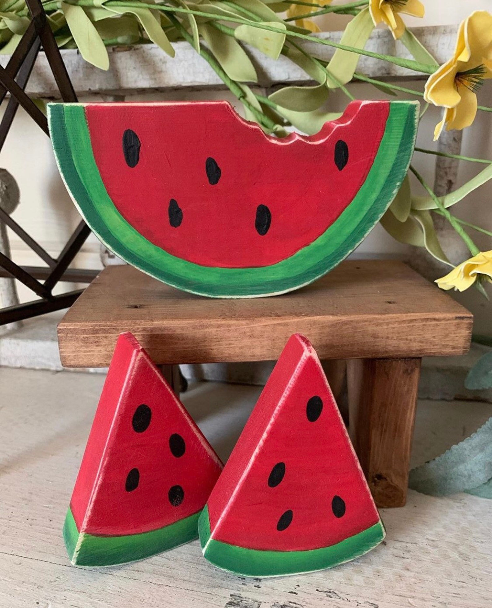 Mini Wood Watermelon Slices