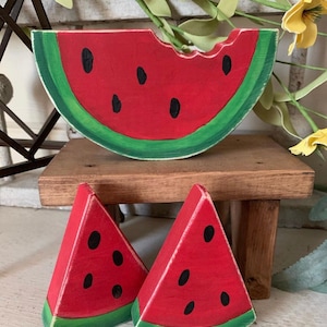 Mini Wood Watermelon Slices