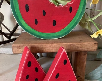 Mini Wood Watermelon Slices