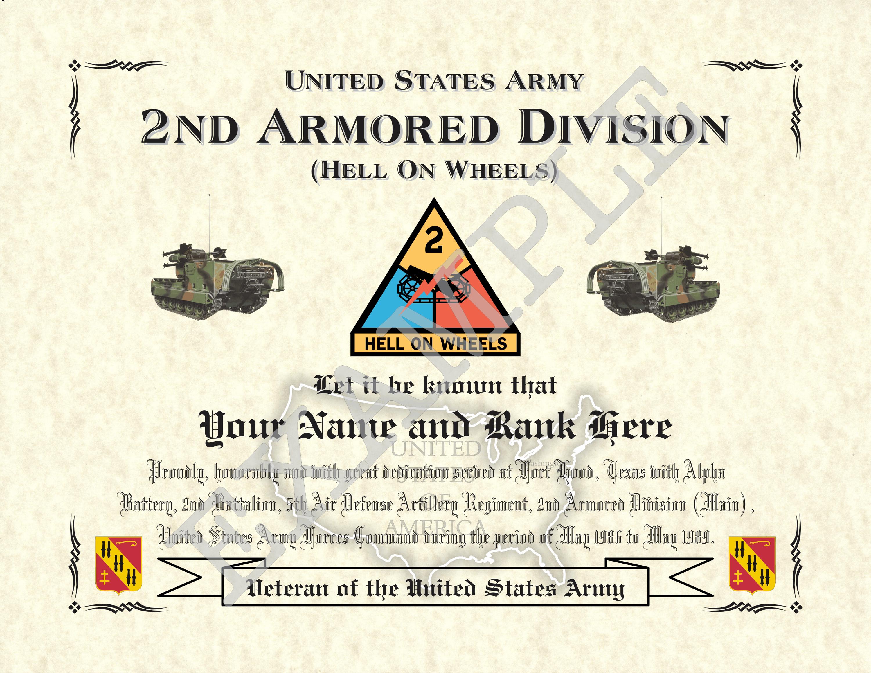 thumbnail image 2 of 2nd Armored Division 'Hell On Wheels' Military Challenge Coin – New 2 of 6