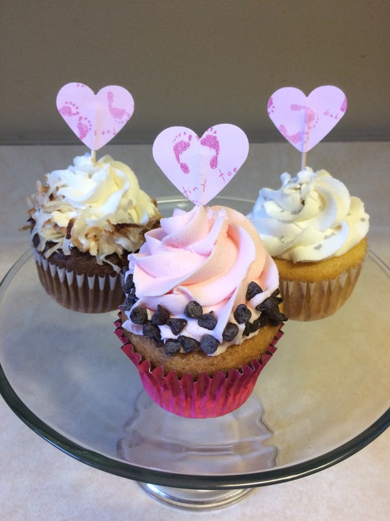 Baby Girl Cupcake Toppers Baby Shower Cupcakes Girl Baby Etsy