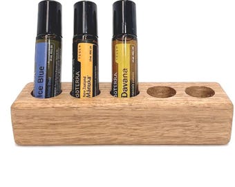 Essential Oil Roller Bottle Stand | Tasmanian Oak Holder | Handmade Storage for 3 to 9 Bottles