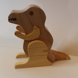 Wooden T-Rex Dinosaur Bank