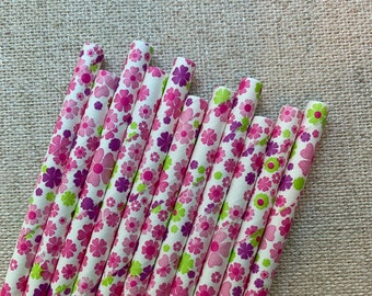 Party Straws Flower Summer Party Green Pink Purple Fun Party Decor Pop Soda Cola Fountain Cake Poppers USA Bloom Party Straws Bridal Shower