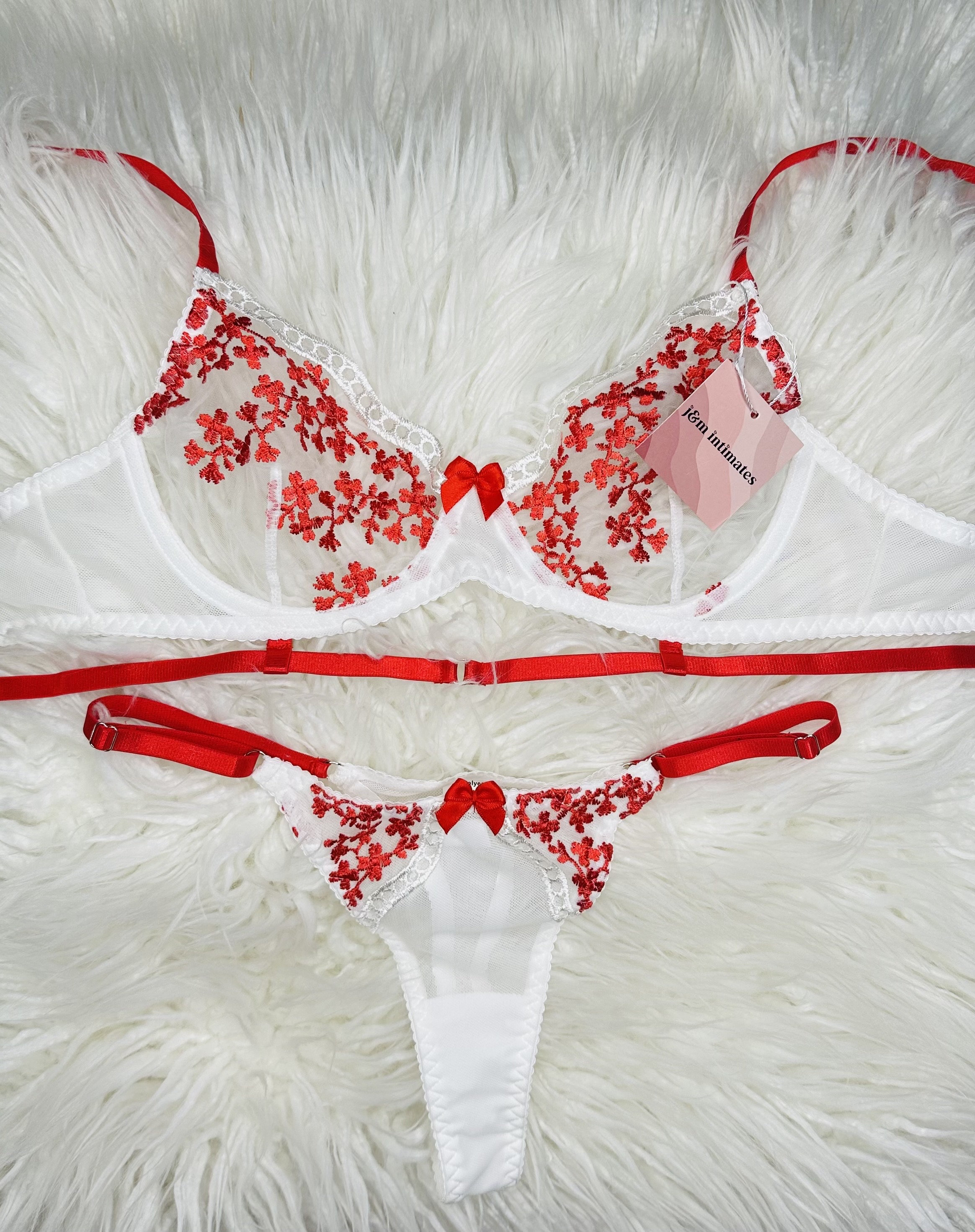 Daisy Fuentes Teddy red stretch lace push up bra