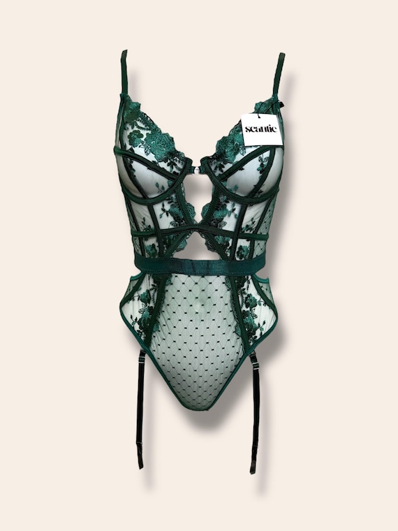 Floral Emerald Green Embroidery Lace Teddy Bodysuit, Garter Belt Set, Gift for Women, Size S-XL - Etsy Floral Emerald Green Embroidery Lace Teddy Bodysuit, Garter Belt Set, Gift for Women, Size S-XL - Etsy