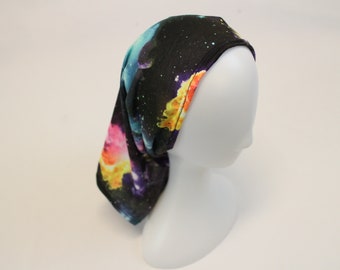 Stretchy Galaxy Print Chemo or Surgical Scrub Alopecia Scarf Wrap