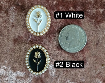 GOTH CLOGS ‘Shoe Charm’ Pearl Rose Brooch charm