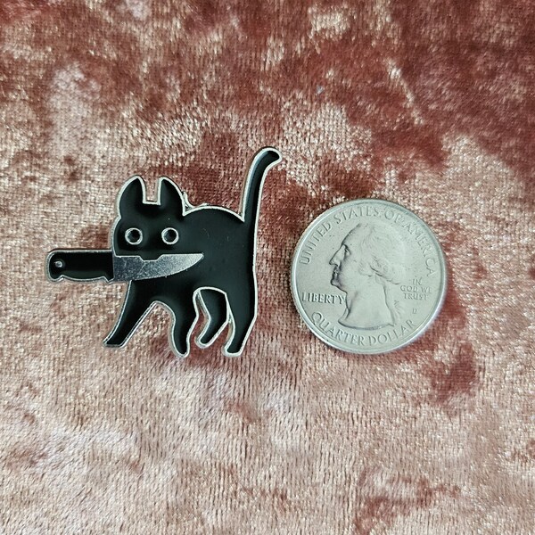 GOTH CROC "Knife Cat" croc charm