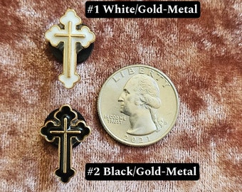 GOTH CROCS 'Gold-toned Metal Cross' croc charm