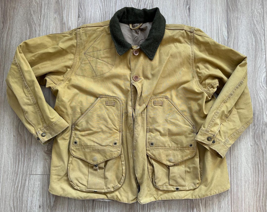 Filson Hunting Vintage Filson Tin Cloth Field Waxed Beige Workwear Jacket Hunting Rare ...