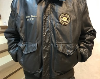 ✨Vintage！✨Leather flight jacket A-2 M Air Force Leather Jacket Vintage Horsehide Leather A2 Flight