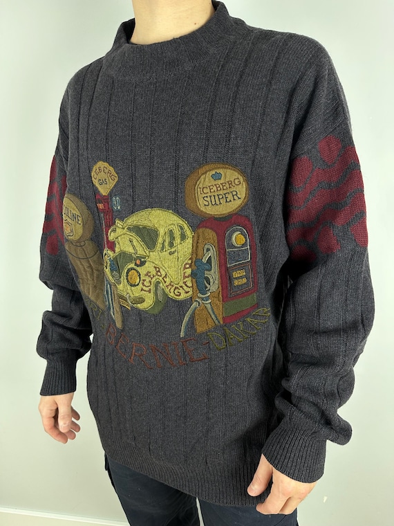 Iceberg Vintage 90's Paris Bernie Paris Dakar Wool Sweater