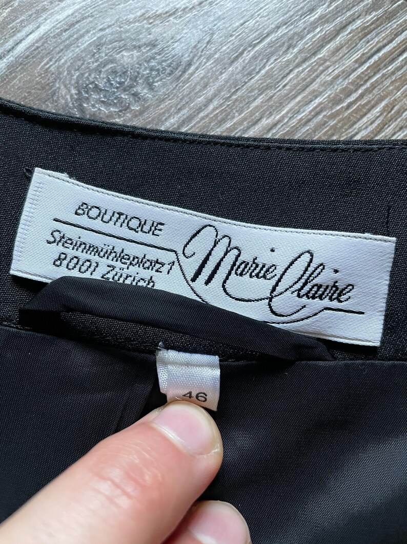 Marie Claire Boutique Paris Blazer Jacket Wool Silk 46 Excellent Vintage image 8