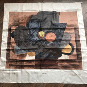 Georges Braque Nature Morte Seide Schal Tuchschal Rare Vintage Art Silk Scarf