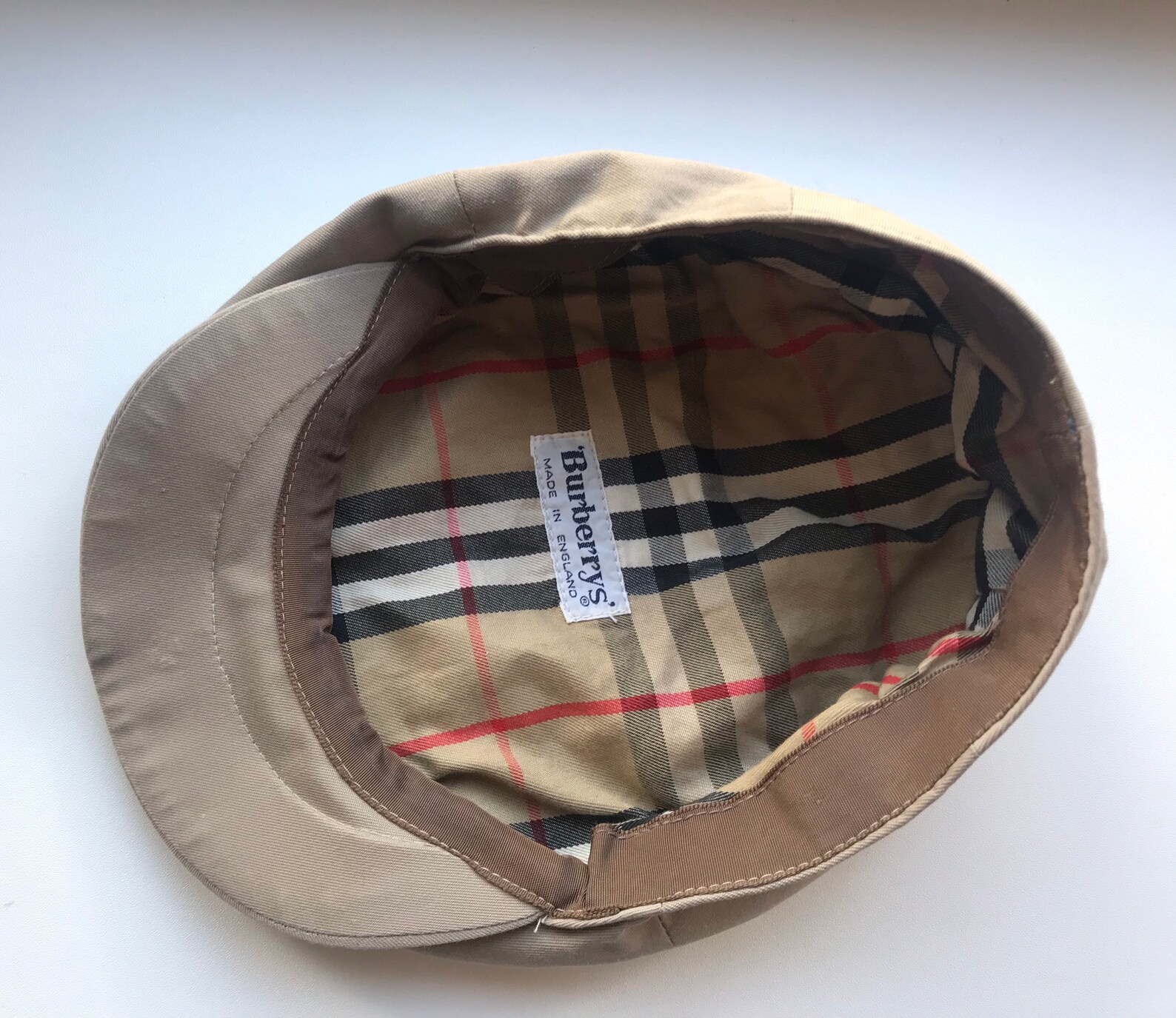 Burberry Womens Cap Flat Hat Nova Check vintage AUTH Beige 54 Etsy