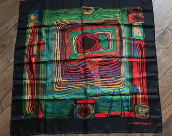 Hundertwasser Seide Schal Tuchschal Raro coleccionista de bufandas de seda de arte vintage 1953