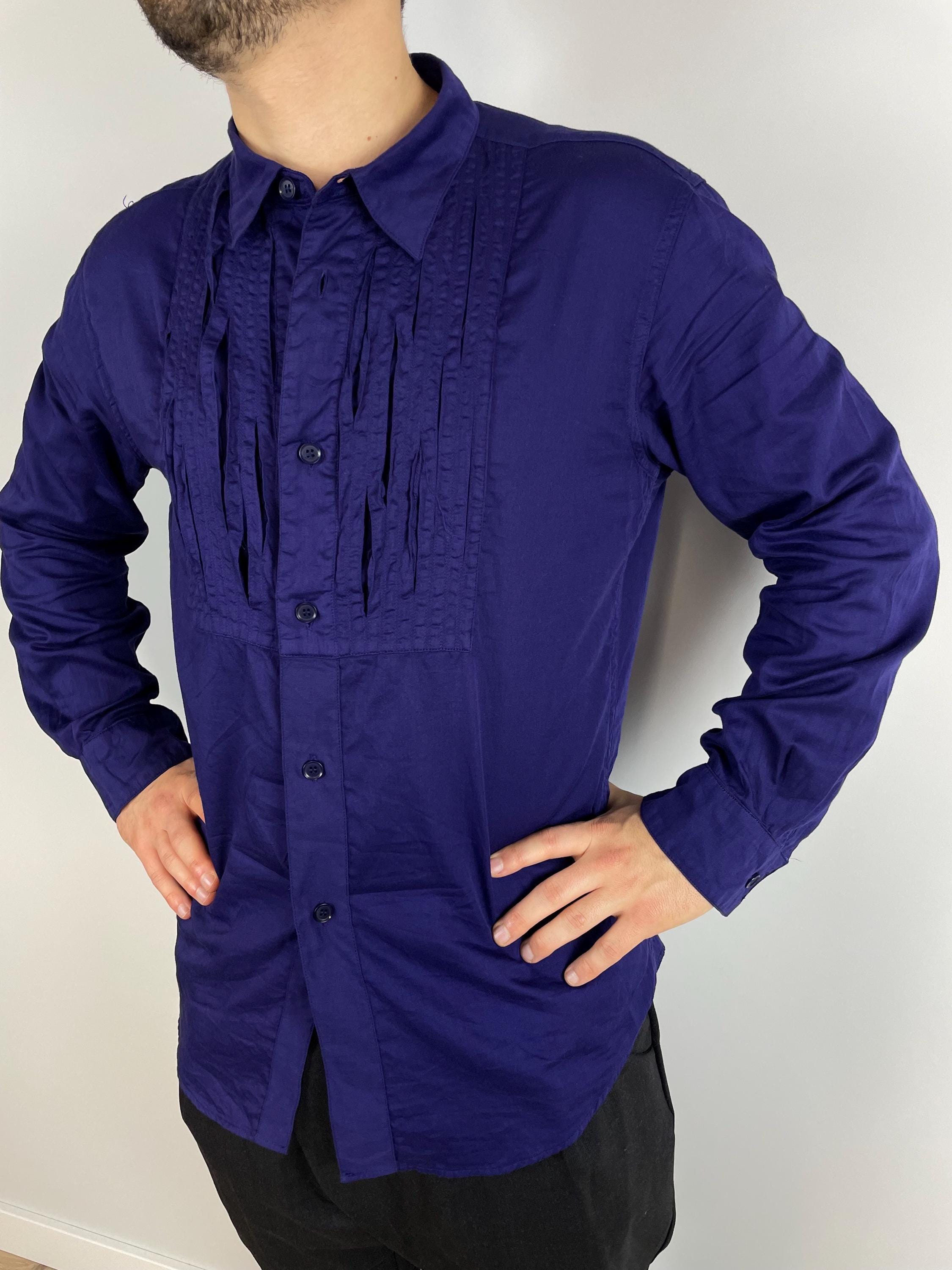 Yohji Yamamoto Y's 紫 長袖シャツ サイズ3 Yohji Yamamoto Shirt Purple Designer Y'S 3 M/L Rifle Vintage