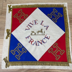 Hermes Silk Scarf Carre Soie Vive la France 42x42 Cm Rare Vintage