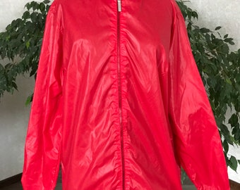 Charles Dumas womens jacket vintage rare retro red sport swiss hooded deadstock