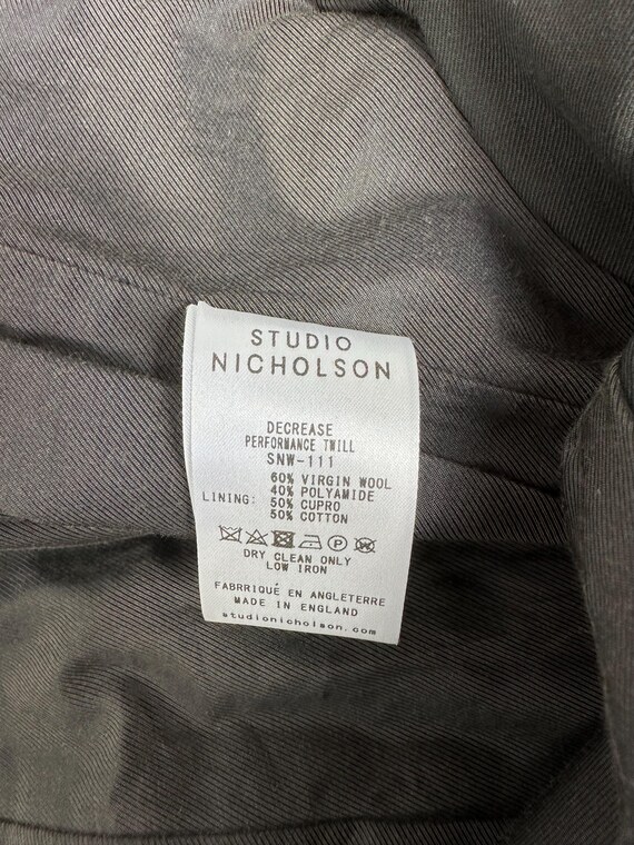 Studio Nicholson Decrease Pants Wool Olive Green … - image 7