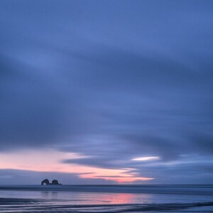 Rockaway Beach Dusk Seascape Print | Oregon Coast Color Photography | Twin Rocks Wall Art | Pacific Northwest Decor Gift