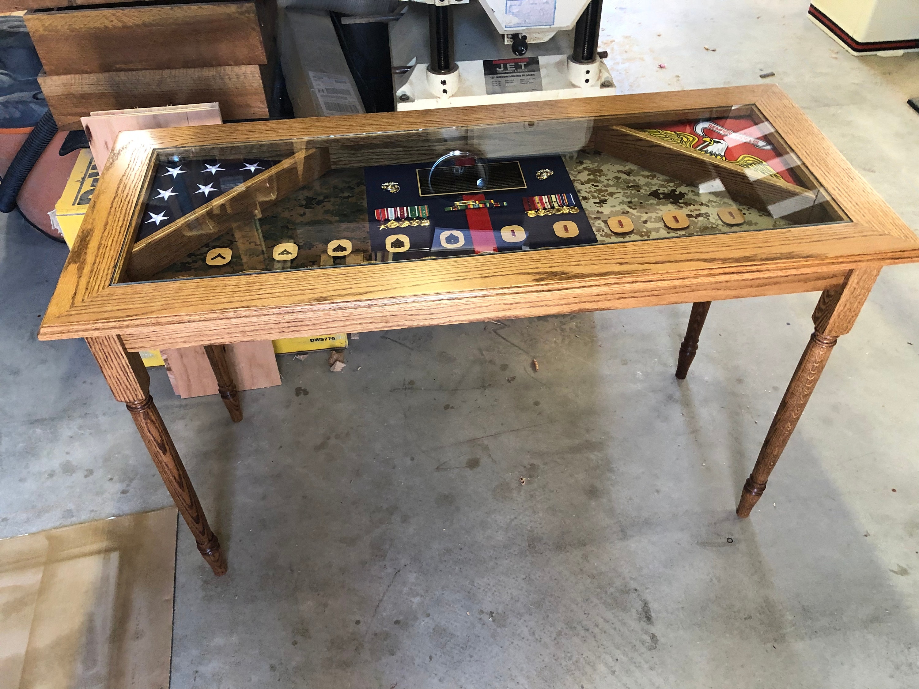Shadow box sofa table deals
