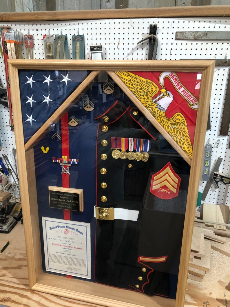 Military Uniform Shadow box FREE SHIPPING lower 48 states Etsy