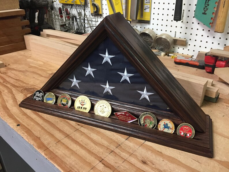 3x5 flag case with challenge coin holder FREE SHIPPING lower Etsy