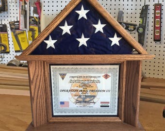 3x5 Flag and Certificate Display Case (FREE SHIPPING lower 48 states only)