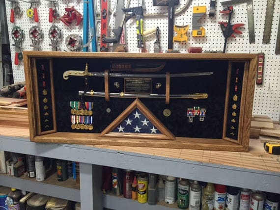 Military Sword Shadow Box Display Case Local Pick Up Only