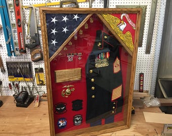 Military Uniform Shadow box (FREE SHIPPING lower 48 states only)