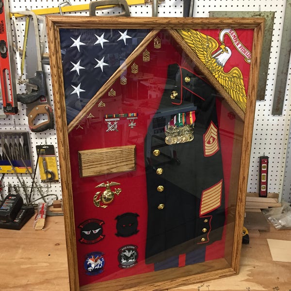 Military Uniform Shadow box (FREE SHIPPING lower 48 states only)