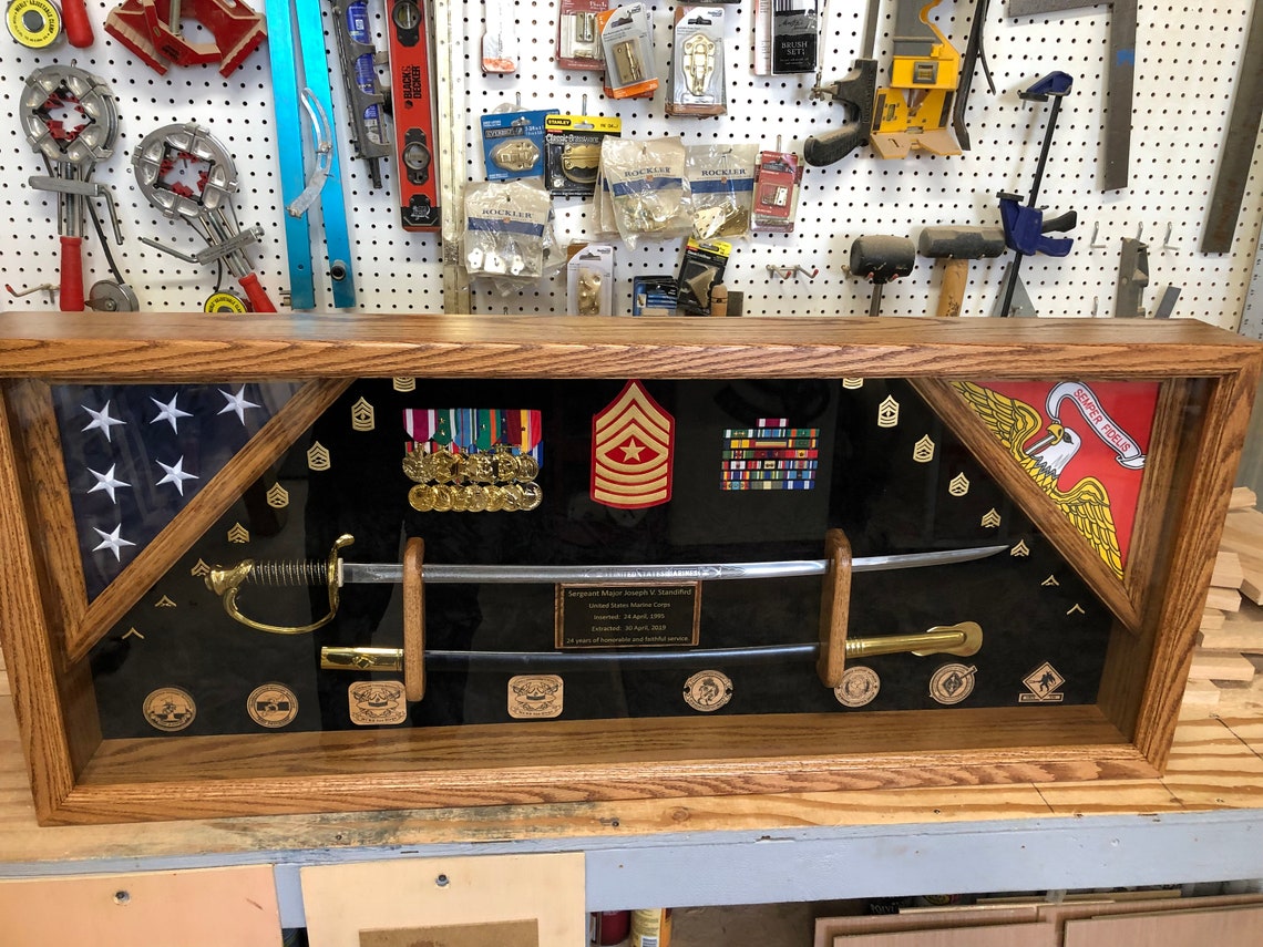 Military Sword Shadow Box Display Case LOCAL Pick up ONLY Etsy