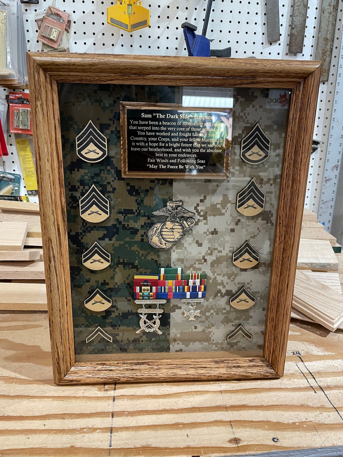 12 X 16 Military Shadow Box With Free Engraved Plaque free Etsy