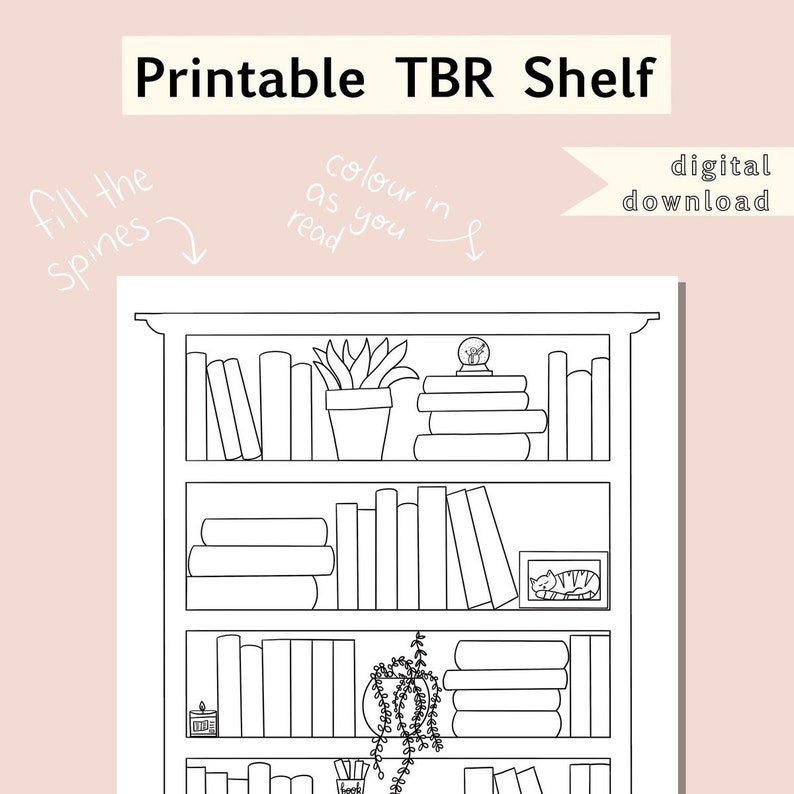 TBR Tracker Shelf Bullet Journal Book Tracker BuJo Printable image 1