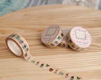 Plant Lover Washi Tape - Planner Tape - Washi Masking Tape - Decorative Cute Washi Tape - Planner & BuJo Accessories