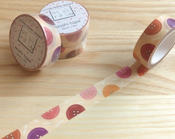 Button Washi Tape - Planner Tape - Washi Masking Tape - Decorative Cute Washi Tape - Planner & BuJo Accessories
