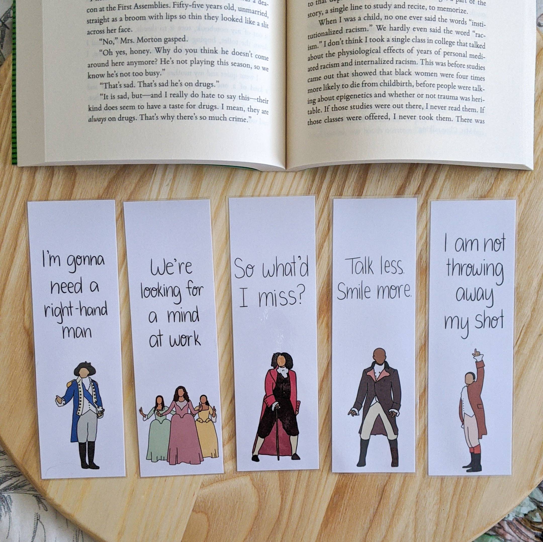hamilton inspired bookmarks hamilton portrait bookmarks etsy