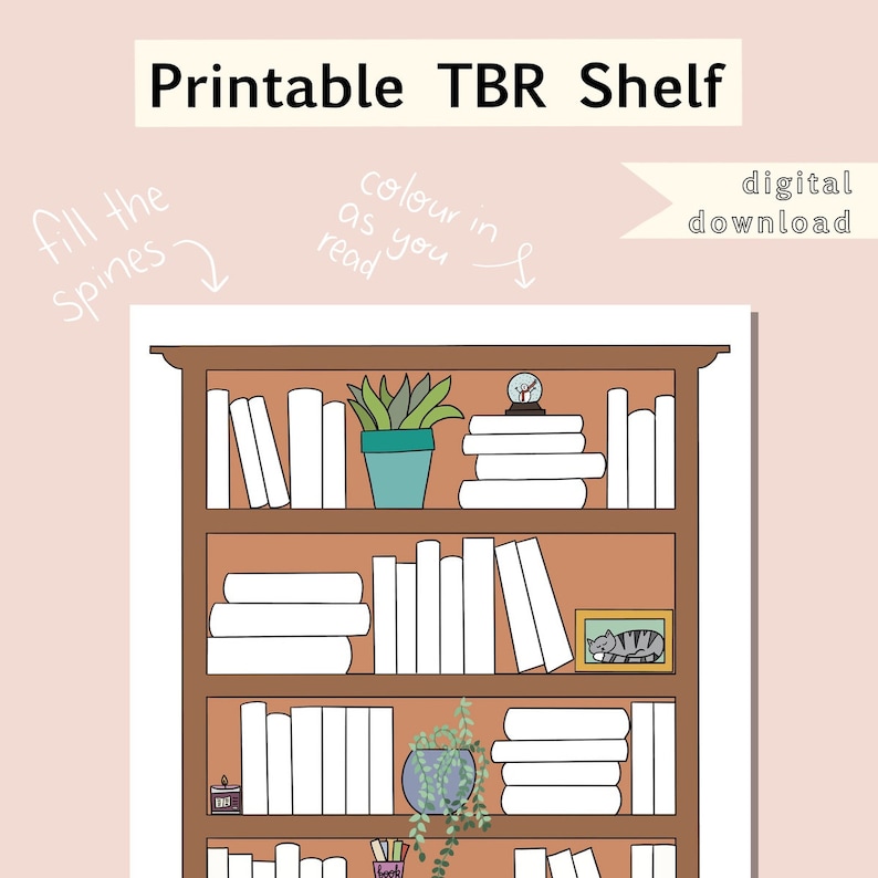 TBR Tracker Shelf Bullet Journal Book Tracker BuJo Printable image 2