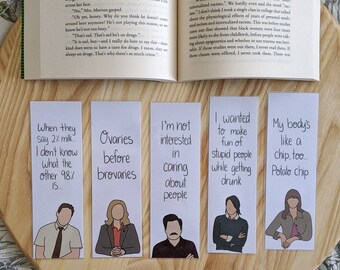 Parks and Rec Inspired Bookmarks - Parks and Recreation - Sitcom Inspired Bookmarks