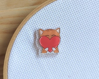 Cat Love Needle Minder - Gifts for Cross-Stitchers - Embroidery Needle Minder - Gifts for Crafters - Gifts for Cat Lovers