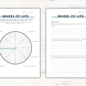 Wheel of Life Worksheet - DIGITAL DOWNLOAD