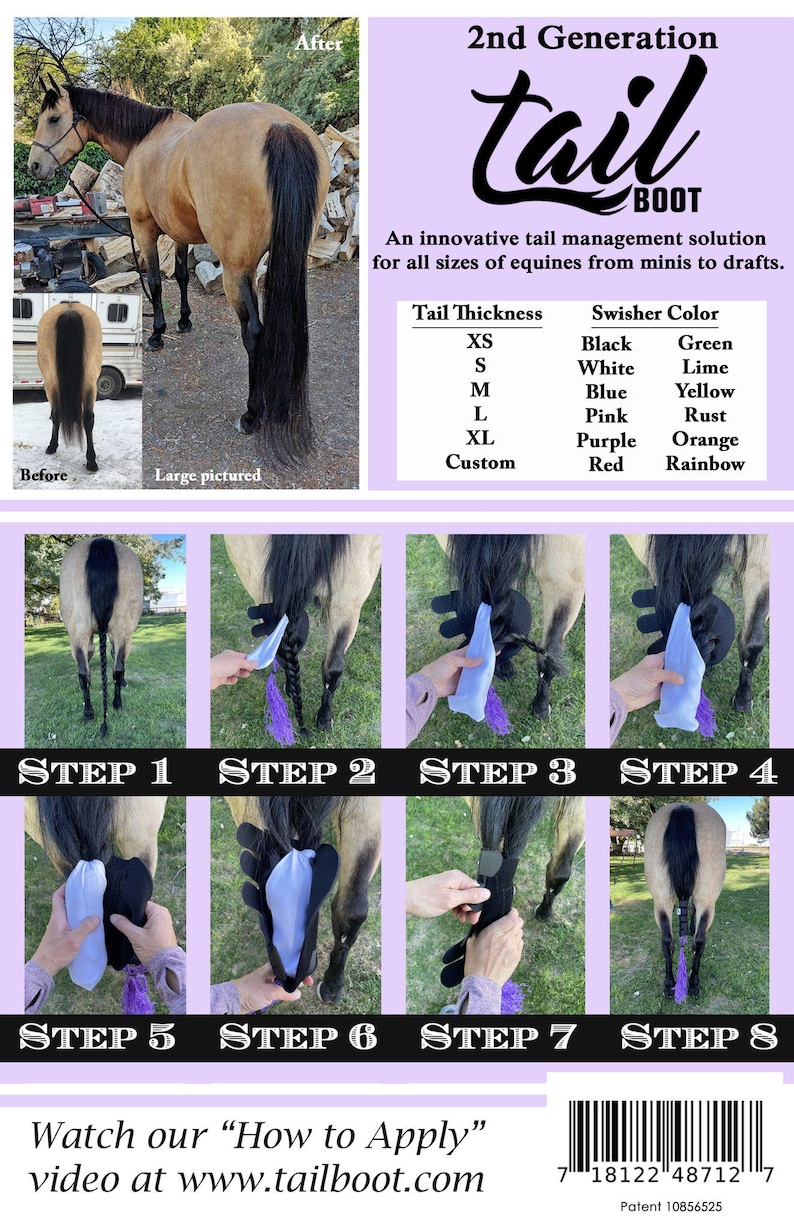 Tail Boot Machine The Tail Boot® W/fringe- Tail Bag for Horses; Durable, Heavy Duty & Low ...