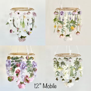 Custom Flower Mobile, Nursery Mobile, Baby Girl Mobile, Butterfly Mobile, Floral Mobile, Butterfly Mobile, flower chandelier, nursery decor, image 3