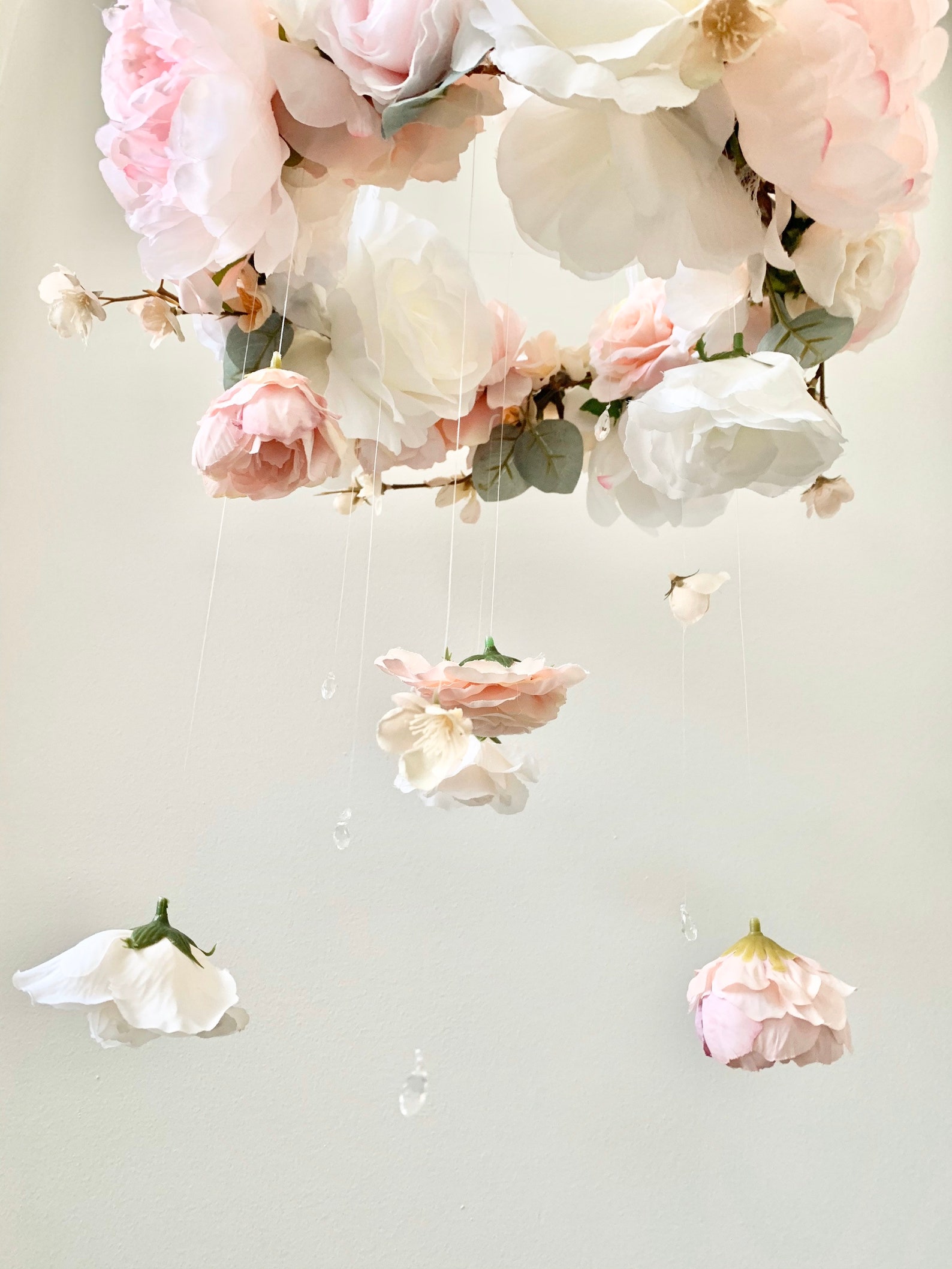 Pink Flower Mobile Nursery Mobile Baby Girl Mobile Etsy UK