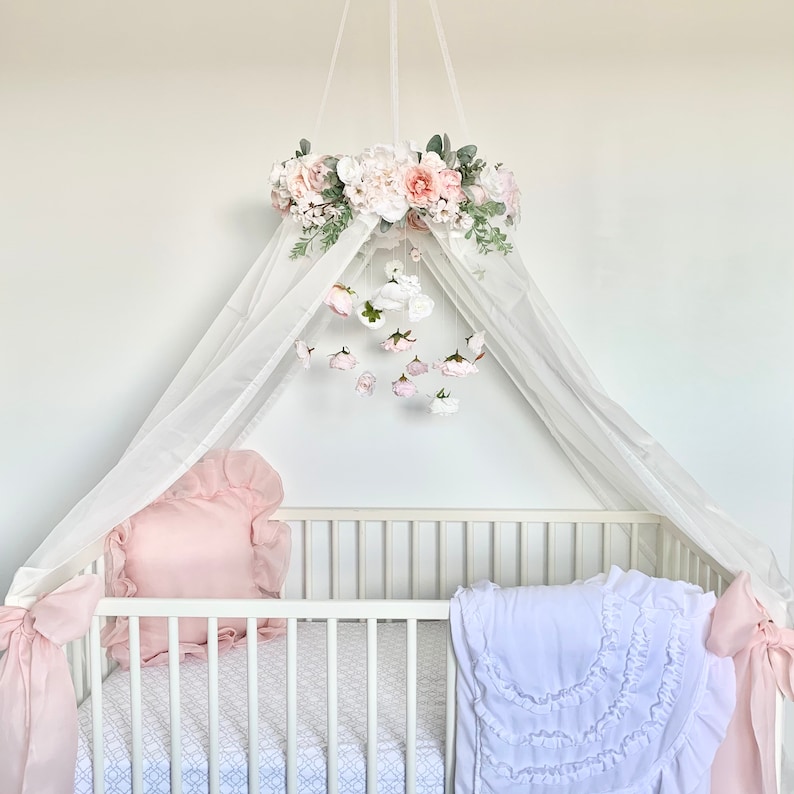 Flower Canopy Crib Canopy Princess Canopy Floral Canopy Etsy